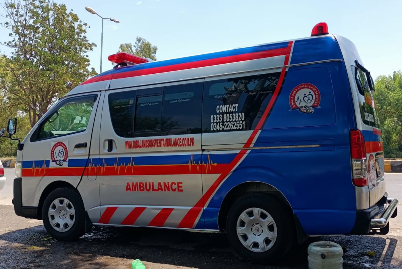 Iqbal and Sons ambulance side view